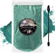100g / 3.5oz malachite green mica powder for epoxy resin, techarooz 2 tone resin dye color pigment for lip gloss, nails, slime bath bombs soap making & polymer clay logo