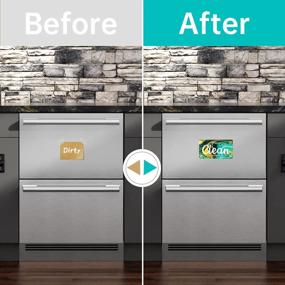 img 3 attached to Двусторонний магнит для посудомоечной машины для организации кухни - чистый грязный магнит для посудомоечной машины с совместимостью с холодильником для эффективного хранения