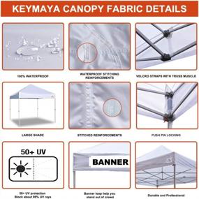 img 3 attached to KEYMAYA 10X10 Pop Up Canopy Tent - Коммерческая палатка Instant Shelter + бонусная сумка для тяжелых условий эксплуатации, упаковка из 4 предметов (белая)