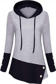 img 4 attached to Stay Stylish And Comfortable With MOQIVGI Womens Colorblock Pullover Hoodies