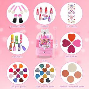 img 3 attached to Unicorn Kids Makeup Kit - 53-Piece Set Of Washable And Real Cosmetic Play Makeup For Girls - Perfect Gift For Christmas, Birthdays, And Parties By Bloranda