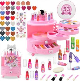 img 4 attached to Unicorn Kids Makeup Kit - 53-Piece Set Of Washable And Real Cosmetic Play Makeup For Girls - Perfect Gift For Christmas, Birthdays, And Parties By Bloranda