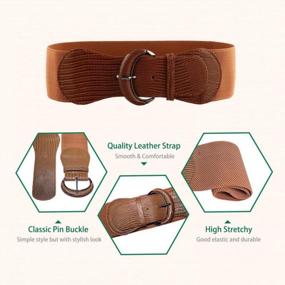 img 1 attached to VOCHIC Women'S Elastic Stretch Belt Set - Stylish Thick Waist Belts For Dresses