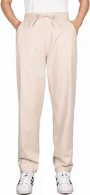 img 2 attached to Удобные и стильные: брюки-джоггеры ThCreasa'S из хлопка и льна с карманами для женщин