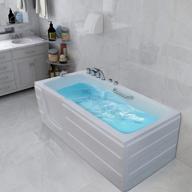 mecor walk-in whirlpool bathtub , rectangular soaking bathtub，left intward opening door and left drain, 61'' x 30'' x 24'' , white logo