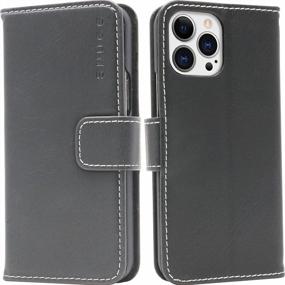 img 4 attached to Protect And Organize: Snugg'S IPhone 13 Pro Wallet Case With Card Slots, Magnet Closure, And Phone Stand Function In Sleek Black Leather