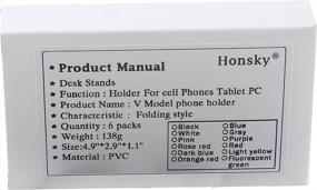 img 1 attached to Приведите себя в порядок с помощью универсальных складных подставок для мобильных телефонов и планшетов HONSKY: упаковка из 6 штук с V-образной и многоцветной комплектацией