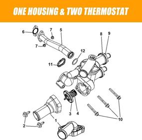 img 2 attached to 🏠 Compatible Thermostat Housing Assembly for Chrysler 200, Sebring, Dodge Avenger, Journey, Compass, and Patriot (2008-2017)