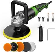 ginour buffer polisher: powerful 6-speed rotary waxer for car polishing, glaze, sanding - 1200w motor, 6” and 7“ backing plate included логотип