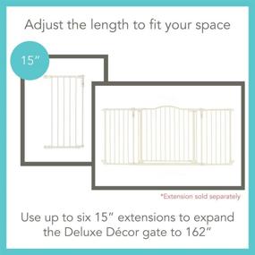 img 3 attached to 🚧 Toddleroo by North States: 72” Deluxe Décor Gate - Ultimate Safety Solution for Extra Wide Spaces, Easy One-Hand Operation, Hardware Mount, Fits 38.3-72” Wide, 30" Tall (Warm White)