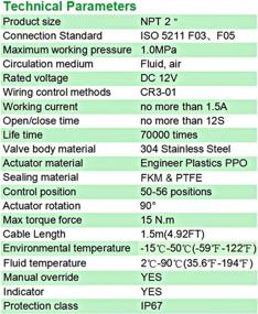 img 2 attached to BOKYWOX NPT 2'' Шаровой кран с электроприводом: надежный электрический клапан CR3-01 постоянного тока 12 В с ручным управлением и индикатором