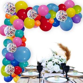 img 1 attached to 🎈 Rainbow Party Balloon Garland Kit - 109 Pack Colorful Balloons Arch Garland with Confetti Balloons for Carnival, Circus, Fiesta, Wedding, Birthday Decorations