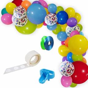 img 4 attached to 🎈 Rainbow Party Balloon Garland Kit - 109 Pack Colorful Balloons Arch Garland with Confetti Balloons for Carnival, Circus, Fiesta, Wedding, Birthday Decorations
