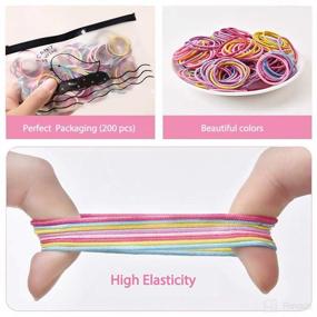 img 3 attached to 💇 200pcs Hair Ties Bundle: Adorable Elastic Hair Bands for Kids & Toddlers!