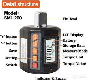 img 1 attached to 🔧 200Nm- 1/2” Drive Digital Torque Adapter with Buzzer, Backlight Function, and 2% Accuracy (Calibrated) for Torque Measurement