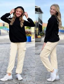 img 1 attached to Arshiner Girls Cargo Sweatpants With High Waist And Pockets For Comfortable And Stylish Wear