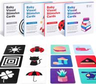 высококонтрастные детские игрушки от bakam - 64 шт. черных, белых и красочных флеш-карт для сенсорной стимуляции у новорожденных, младенцев и малышей в возрасте от 0 до 36 месяцев, 128 страниц логотип