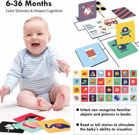 img 2 attached to High Contrast Baby Toys By BAKAM - 64PCS Of Black, White, And Colorful Flash Cards For Sensory Stimulation In Newborns, Infants, And Toddlers 0-36 Months, 128 Pages