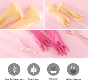 img 1 attached to 🧤 (2Pairs) Kids Waterproof Latex Gloves - Multipurpose Hand Protection for Dishwashing, Cleaning, and Painting – Reusable