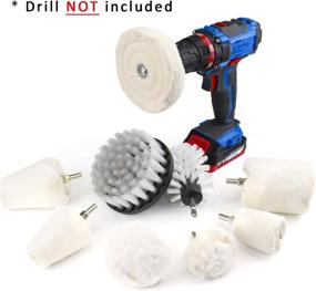 img 4 attached to 🔧 9PCS Buffing Wheel for Drill: Flannelette Polishing Wheels & Soft Cleaning Brush Kit for Car Wheel Aluminum Stainless Steel Chrome Manifold Washing & Polishing