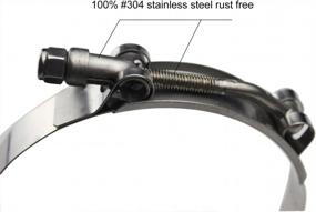 img 3 attached to Ronteix Adjustable T-Bolt Clamps - Full 304 Stainless Steel With Lock Nut, Fits 3'' Hose (83-91Mm), 2 Pack
