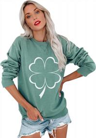 img 4 attached to Get Lucky With YMING Womens St. Patricks Day Clover Sweatshirt – Irish-Inspired Pullover Tops With Long Sleeves