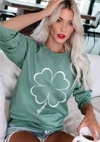 img 3 attached to Get Lucky With YMING Womens St. Patricks Day Clover Sweatshirt – Irish-Inspired Pullover Tops With Long Sleeves