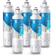 icepure adq73613401 refrigerator water filter replacement for lg lt800p, kenmore 9490, 46-9490, adq73613403, adq73613402, lsxs26326s, lsxs26366s, lmxc23746s, lmxc23746d, lmxs30776s, rwf3500a, 5pack logo