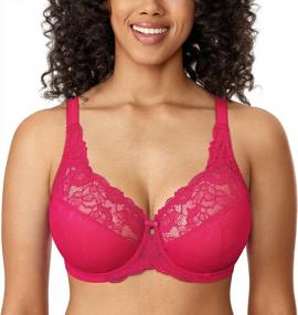 img 2 attached to Underwire Minimizer Lace Bra For Women With Full Coverage - Plus Size Delimira
