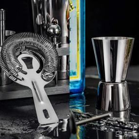 img 2 attached to 🍸 Soing 24-Piece Cocktail Shaker Set: The Ultimate Home Bartender Kit for Perfect Drink Mixing - Stainless Steel Bar Tools with Stand, Velvet Carry Bag & Recipes Cards Included (Black)