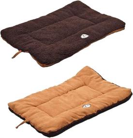 img 1 attached to ECO-Paw Reversible Eco-Friendly Recyclable Polyfill Designer Pet Dog Bed Mat Lounge - Medium, Brown and Cocoa