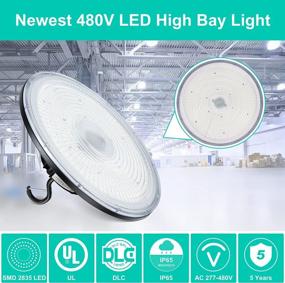 img 3 attached to 480V UFO LED High Bay Light 150W,21750LM 0-10V Dimmable High Bay LED Shop Lights UL DLC Approved,650W HID/HPS Replacement,5000K Daylight For Workshop/Warehouse/Airport