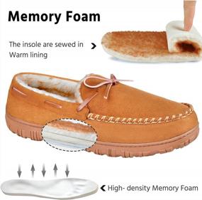 img 2 attached to 👞 MIXIN Men's Memory Foam Hard Sole Slippers - Warm and Cozy Moccasin House Shoes for Indoor and Outdoor Use