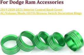 img 2 attached to For Dodge Ram Accessories 2019 2020 2021 Interior Control Knob Cover AC/Volume/Mode/AUTO/Browse Switch Decor Button Ring Trim (Green