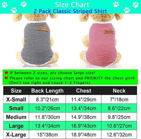 img 3 attached to 🐶 CAISANG 2 Pack of Classic Striped Dog Shirts - Stretchy Cotton Tee Tank Tops for Small Dogs, Summer Pet Clothes for Boys - Ideal for Small to Medium-Sized Dogs, Cats, and Kittens - Stylish Apparel Outfits for Doggy Costume