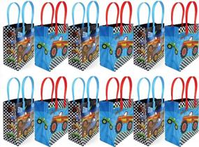 img 4 attached to Monster Truck Themed Party Favor Bags Treat Bags With Handles, Monster Truck Candy Bags For Birthday Party Goodie Bags, Party Supply Decoration, Pack Of 12