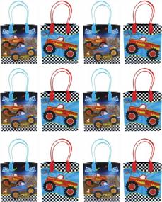 img 3 attached to Monster Truck Themed Party Favor Bags Treat Bags With Handles, Monster Truck Candy Bags For Birthday Party Goodie Bags, Party Supply Decoration, Pack Of 12