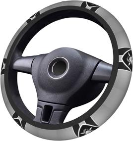 img 1 attached to 🏈 Universal 15 Inch Custom Car Steering Wheel Cover - Oakland-Raider: Breathable Steering Wheel Cover for Enhanced Car Experience