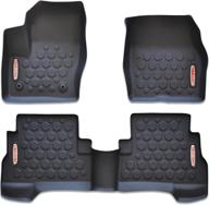 🚗 2013-2018 ford escape floor mats: front & rear liners - 100% weather resistant | fits all 2013-2018 escape models (including c-max) logo