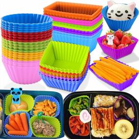 img 4 attached to Organize Lunchtime With Cadeya'S 40-Pc Silicone Dividers For Bento Boxes