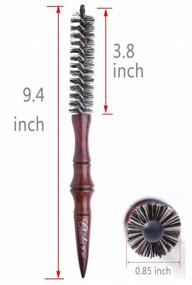 img 3 attached to Mini Boar Bristle Round Brush For Short Hair, Small Round Barrel Brush For Blow Drying-0.85 Inch Diameter
