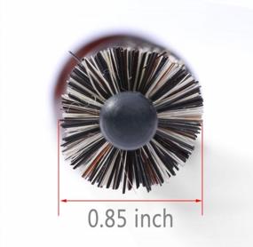 img 1 attached to Мини-круглая щетка из кабаньей щетины для коротких волос, маленькая круглая щетка для сушки феном-диаметр 0,85 дюйма