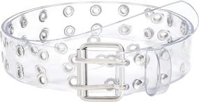 img 4 attached to Transparent Double Grommet Fashion Stylish Women's Accessories : Belts