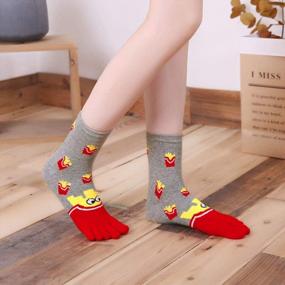 img 3 attached to 🧦 CaiDieNu Women's Toe Socks: Colorful Animal Cotton Five Finger Socks for Funny Casual Style