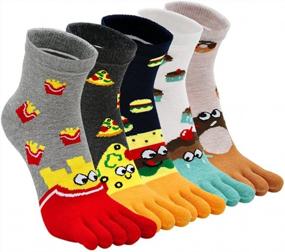 img 4 attached to 🧦 CaiDieNu Women's Toe Socks: Colorful Animal Cotton Five Finger Socks for Funny Casual Style