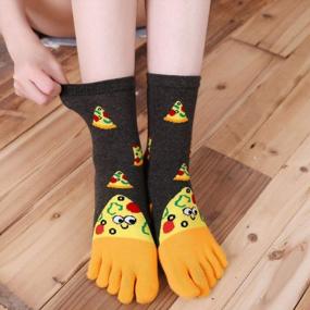 img 2 attached to 🧦 CaiDieNu Women's Toe Socks: Colorful Animal Cotton Five Finger Socks for Funny Casual Style