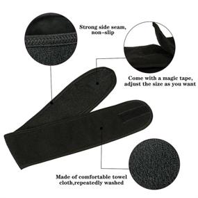 img 2 attached to 4PCS Black Facial Spa Headbands, Makeup Shower Bath Wrap Terry Cloth Stretch Towel With Magic Tape