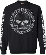 🏍️ harley-davidson men's willie g skull black crew pullover sweatshirt - enhanced seo logo