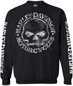 img 2 attached to 🏍️ Harley-Davidson Men's Willie G Skull Black Crew Pullover Sweatshirt - Enhanced SEO