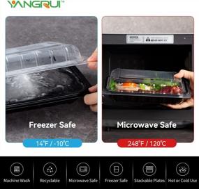 img 2 attached to 30 Pack YANGRUI Take Out Containers - 9X6 Inch, 27 Oz, Anti-Fog & Leak Proof Shrink Wrap, BPA Free Pure PP Flexible Meterial Microwave/Freezer Safe Hinged To Go Containers